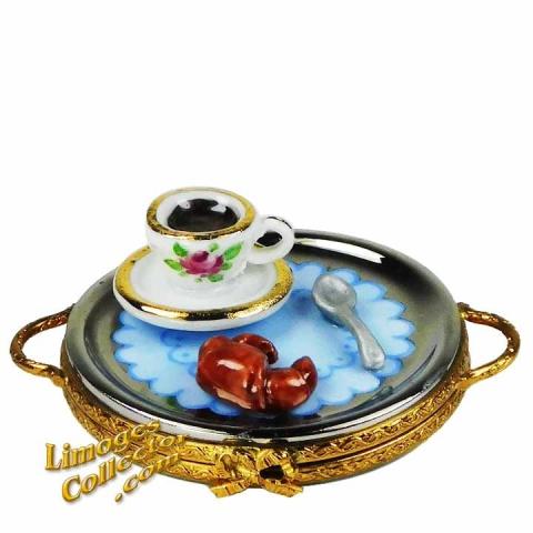 Coffee Cup & Saucer Limoges Box by Beauchamp Limoges