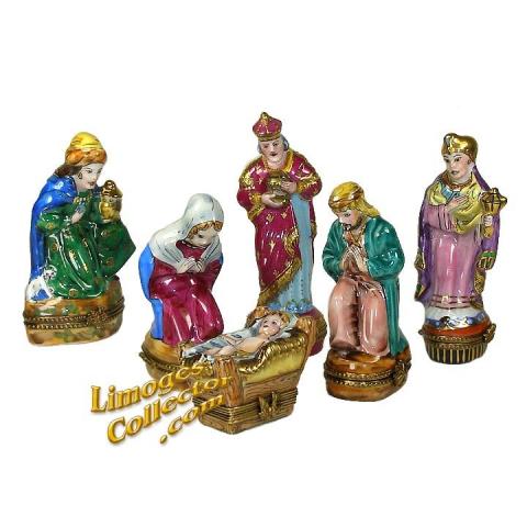 6-Piece Holiday Nativity Limoges Box Set by Rochard