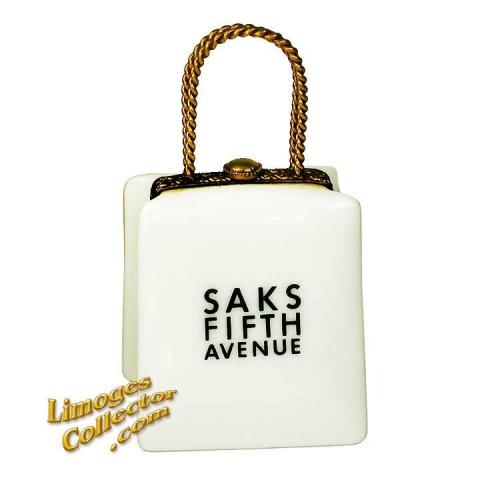 Saks Fifth Avenue Shopping Bag Limoges Box by Rochard