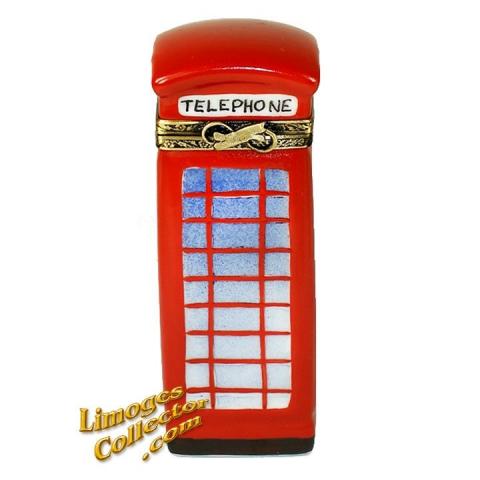 Porcelain Phone Booth Pill box Hinged NEW 