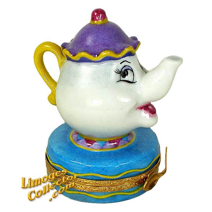 Beauty & the Beast Mrs. Potts Teapot Disney Limoges Box Artoria