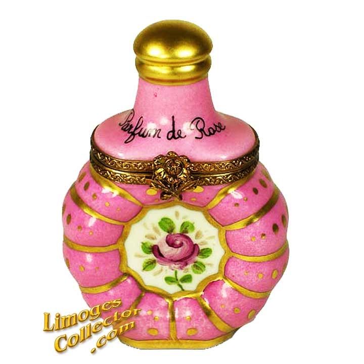 Pink Rose Perfume Bottle Limoges Box (Retired) | LimogesCollector.com