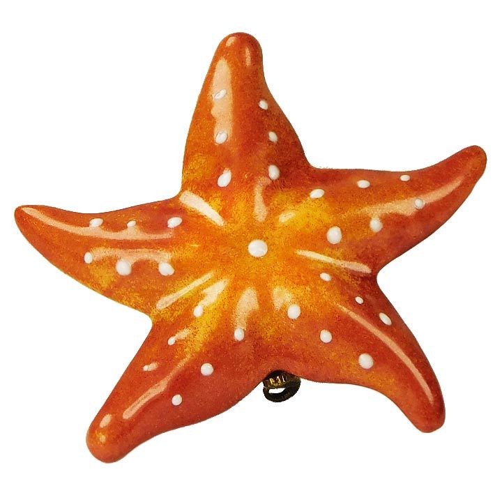Orange Starfish Limoges Box, Retired Authentic Hand-Painted French