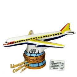 Airline Passenger Airplane with Boarding Pass Limoges Box (Beauchamp)