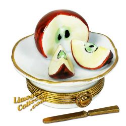 Cut Apple on a Plate Limoges box (Beauchamp)