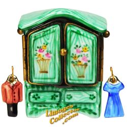 Armoire Closet with His & Her Clothes Limoges Box (Chanille)