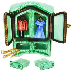 Armoire Closet with His & Her Clothes Limoges Box (Chanille)