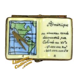 Illustrated World Atlas wtih Compass Limoges box (Retired)