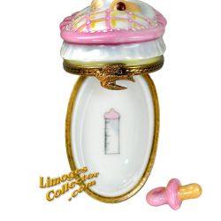 Baby Girl in Bassinet Limoges Box by Beauchamp Limoges