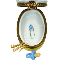 Baby Boy in Bassinet Limoges Box (Beauchamp)