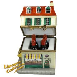 Wine Cafe Bar with 4 Bordeaux Wine Bottles Limoges Box (Beauchamp)