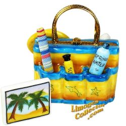 Beach Bag with All Essentials Limoges Box (Beauchamp)