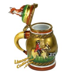 Beer Stein w/ Hunting Scene Limoges Box (Retired)
