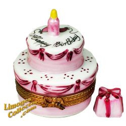 Birthday Cake with Candle & Balloons Limoges box (beauchamp)