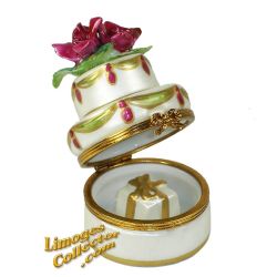 2-Layer Birthday Cake with Roses Limoges Box (Beauchamp)