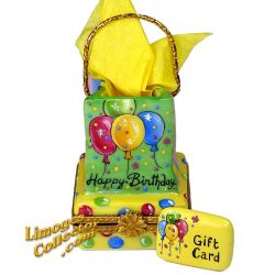Birthday Gift Bag and Present with Gift Card Limoges Box (Beauchamp)