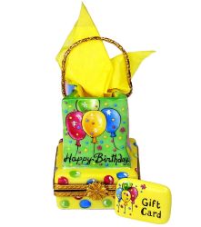 Birthday Gift Bag and Present with Gift Card Limoges Box (Beauchamp)