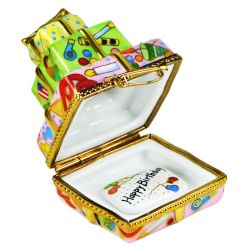 Birthday Gifts Stack with Gift Card Limoges Box by Beauchamp Authentic French Limoges Box Hand-Painted Porcelain Collectible Trinket Box