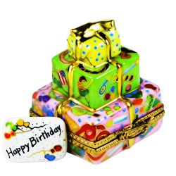 Birthday Gifts Stack with Gift Card Limoges Box by Beauchamp Authentic French Limoges Box Hand-Painted Porcelain Collectible Trinket Box