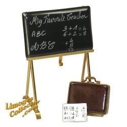 Teacher's Blackboard, Briefcase & Book Limoges Box (Beauchamp)