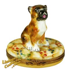 Boxer Dog with Boxing Gloves Limoges Box (Beauchamp)