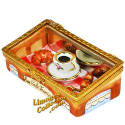 French Café Breakfast Coffee Croissant in Vitrine Limoges Box 