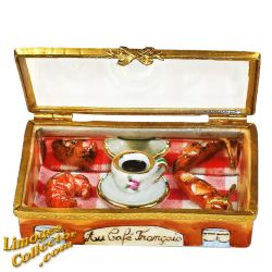 French Café Breakfast Coffee Croissant in Vitrine Limoges Box 