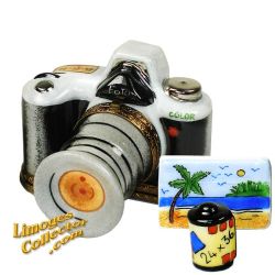Double-Hinged Camera w/ Film & Photo Limoges Box (Beauchamp)