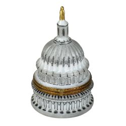 Capitol Dome Washington D.C. Limoges Box by Beauchamp, Authentic Hand-Painted Porcelain Limoges Boxes France Patriotic Gift