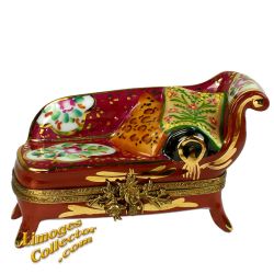 Chaise Lounge Sofa with Pillows Limoges Box (Retired)