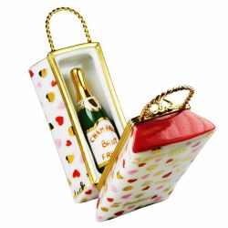 I Love You Champagne with Gift Bag Limoges Box (Beauchamp)