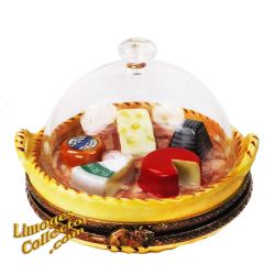 Cheese Variety Sampler Tray with Glass Dome Limoges Box (Retired)