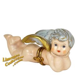 Rafael's Reclining Cherub Angel Limoges Box (Beauchamp)