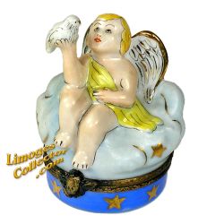 Cherub Angel on a Cloud Limoges Box (Retired)