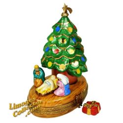 Christmas Tree Holy Family Nativity Limoges Box (Beauchamp)