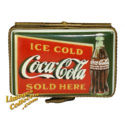 Coca Cola Sold Here Ad Poster Limoges Box (RARE)