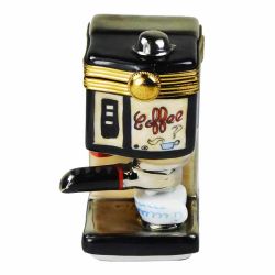 Gourmet Espresso Coffee Maker Limoges Box | Authentic Hand-Painted Porcelain Collectible
