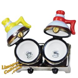 Duo Regular and Decaf Coffee Pots on Warmer Limoges Box