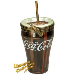 Coca Cola Glass with Straw Limoges Box (ULTRA RARE)