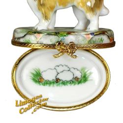 Brown Collie Sheepdog Limoges Box (Beauchamp)
