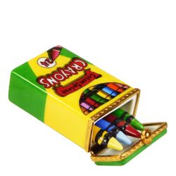 Color Splash Box of Crayon with 4 Crayons Limoges Box, a Beauchamp Exclusive, 100% Authentic French Porcelain Collectible and Gift