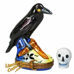 Black Crow with Skull Limoges Box (Beauchamp)