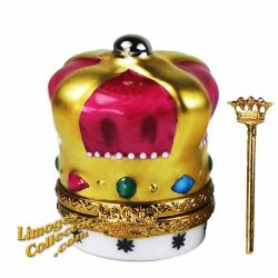 Royal Crown with Scepter Limoges Box (Beauchamp)