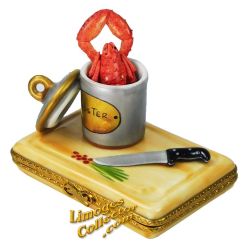 Cutting Board with Lobster Pot and Knife Limoges Box