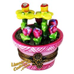 Daffodils & Tulips in Flower Pot Limoges Box (Retired)