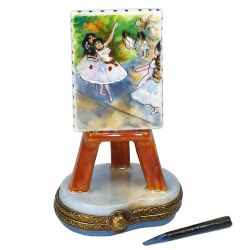 Degas Dance Painting on Easel Limoges box, Exclusive by Beauchamp, 100% Authentic Hand-Painted Porcelain France Collectible Gift