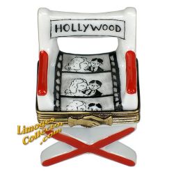 Hollywood Director Chair with Clapboard Limoges Box by Beauchamp