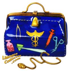 Doctor's Medical Bag with Stethoscope Limoges Box (Rochard)