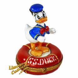 Donald Duck on Lifesaver Tube Disney Limoges Box (Artoria)