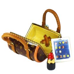Designer Fashion Handbag, Cell Phone Limoges Box | Authentic  Hand-Painted French Porcelain Gift | Collectible Limoges Art Trinket Box